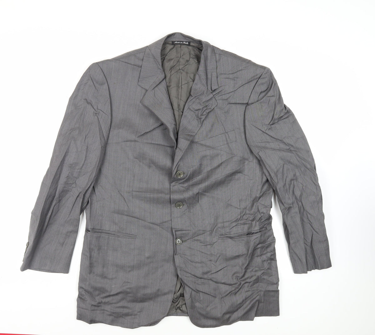 Pal Zileri Mens Grey Wool Jacket Suit Jacket Size 42 Regular