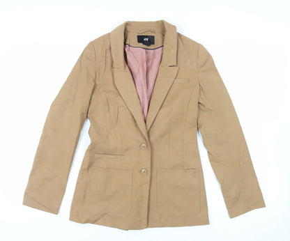 H&M Womens Beige Jacket Blazer Size 6 Button