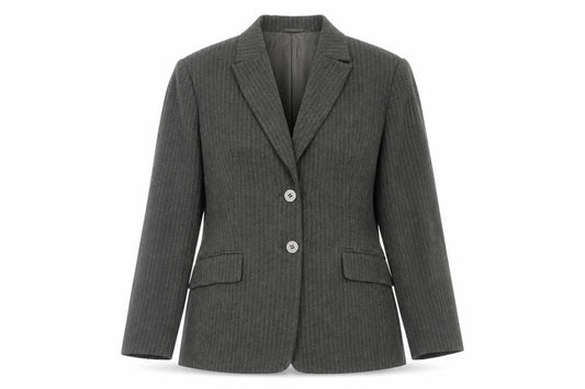 Precis Petite Womens Green Striped Jacket Blazer Size 14 Button