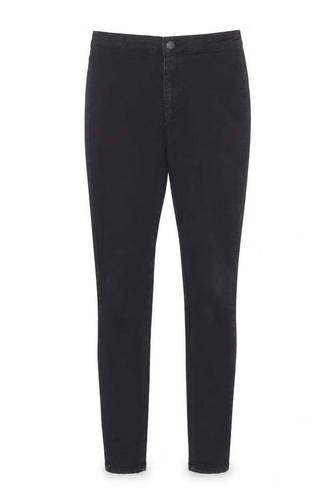 Miss Selfridge Womens Black Cotton Skinny Jeans Size 10 L31 in Regular Button