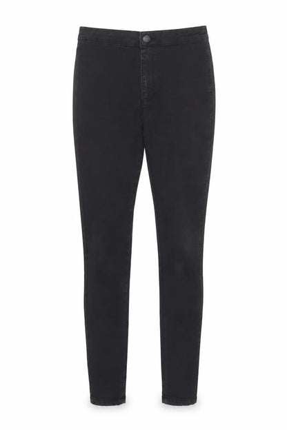 Miss Selfridge Womens Black Cotton Skinny Jeans Size 10 L31 in Regular Button