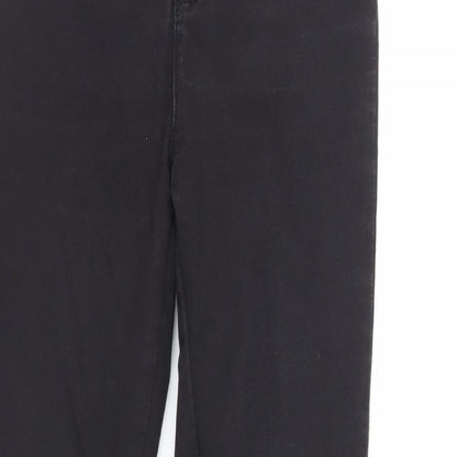 Miss Selfridge Womens Black Cotton Skinny Jeans Size 10 L31 in Regular Button