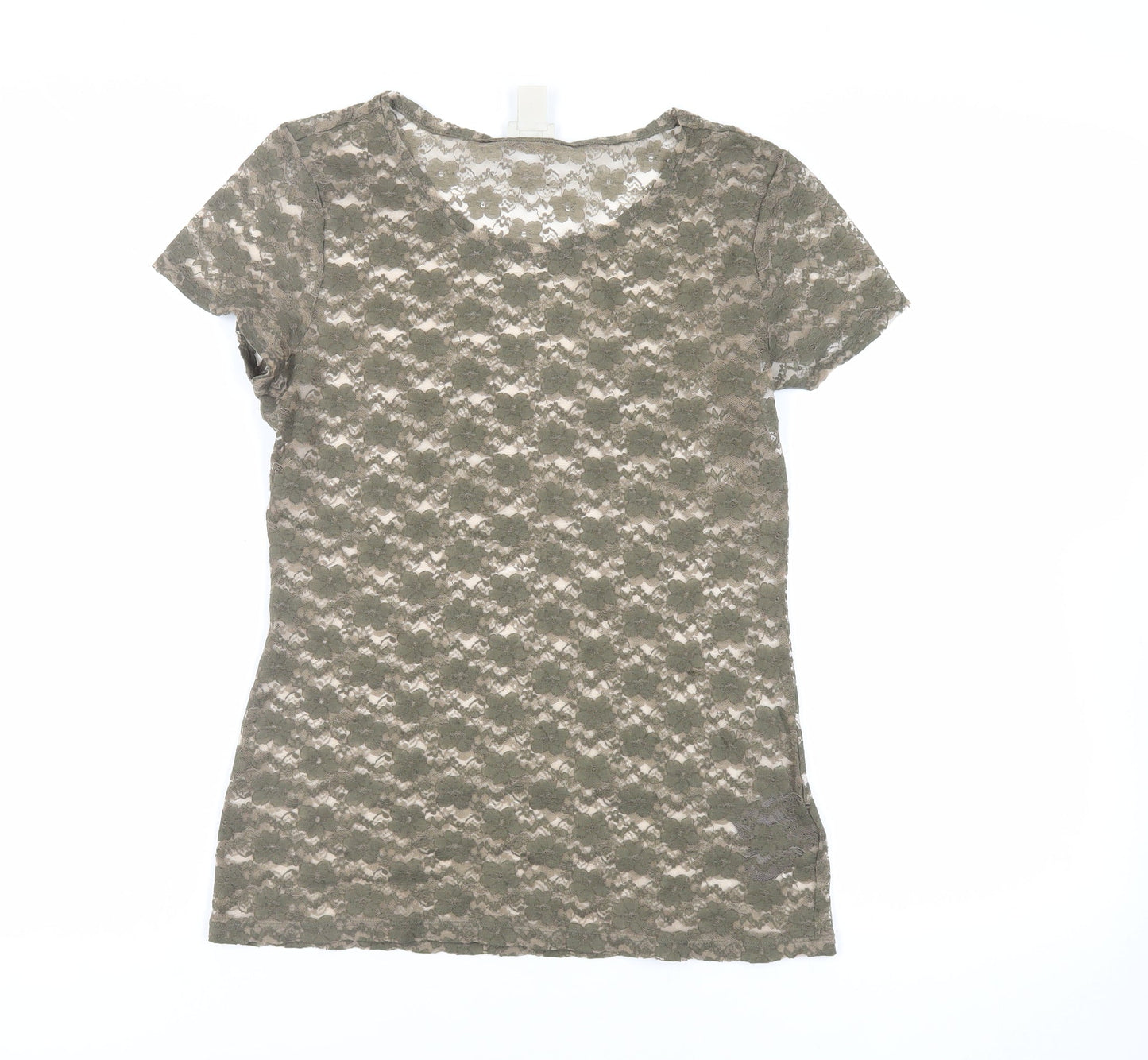 Womens UK Size M H&M Green Basic T-Shirt
