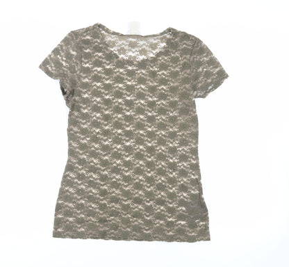 Womens UK Size M H&M Green Basic T-Shirt