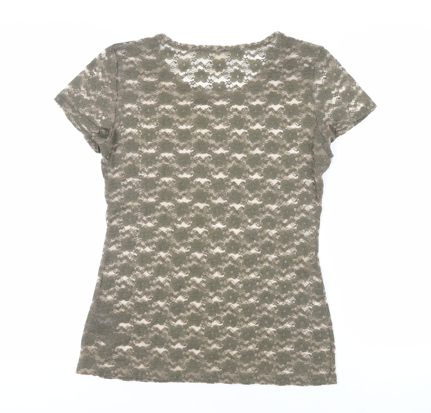 Womens UK Size M H&M Green Basic T-Shirt