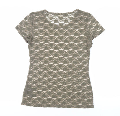 Womens UK Size M H&M Green Basic T-Shirt