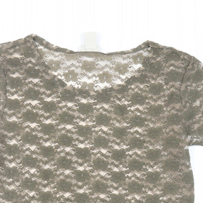 Womens UK Size M H&M Green Basic T-Shirt