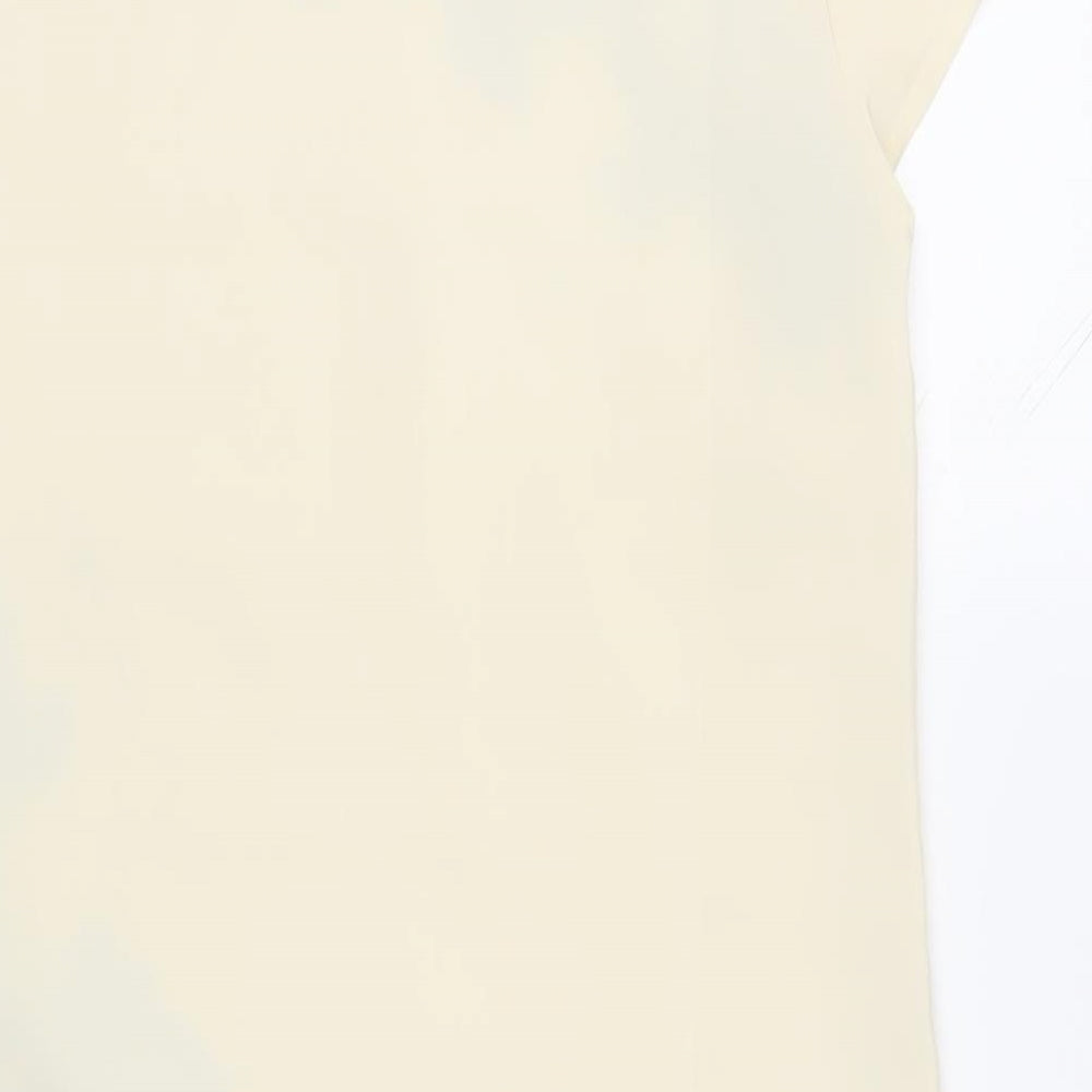 Miss Selfridge Womens Ivory Floral Polyester Shift Size 6 Round Neck Zip