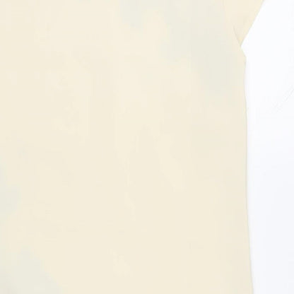 Miss Selfridge Womens Ivory Floral Polyester Shift Size 6 Round Neck Zip