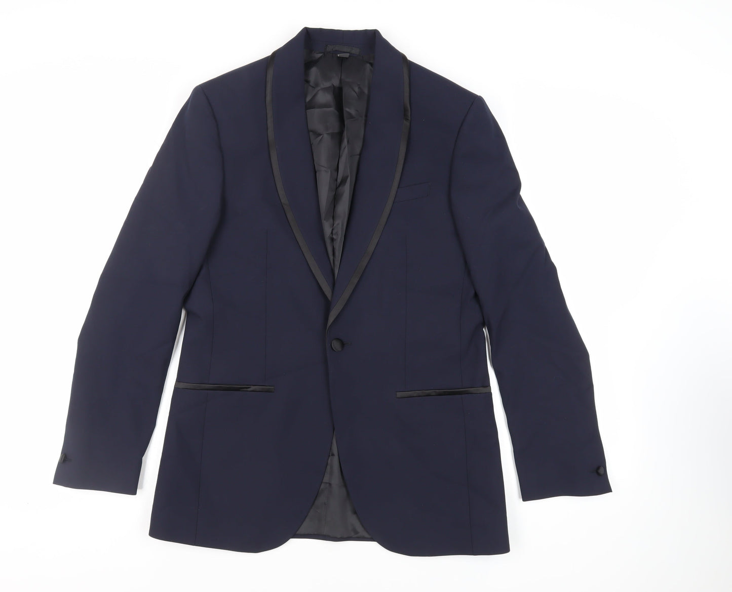 Mens UK Size 38 Marks and Spencer Regular Blue Suit Tuxedo