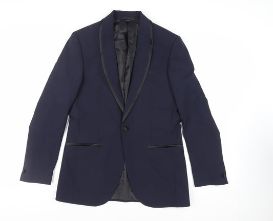 Mens UK Size 38 Marks and Spencer Regular Blue Suit Tuxedo