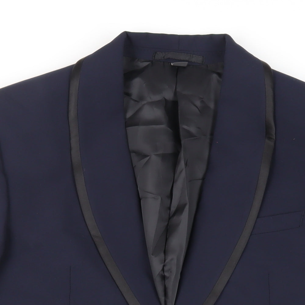 Mens UK Size 38 Marks and Spencer Regular Blue Suit Tuxedo