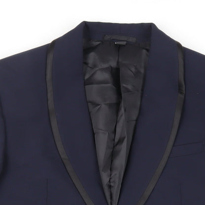 Mens UK Size 38 Marks and Spencer Regular Blue Suit Tuxedo