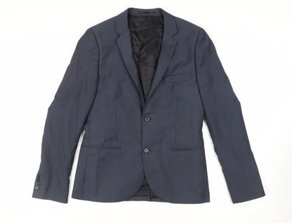 Mens UK Size 38 Topman Regular Blue Suit Jacket
