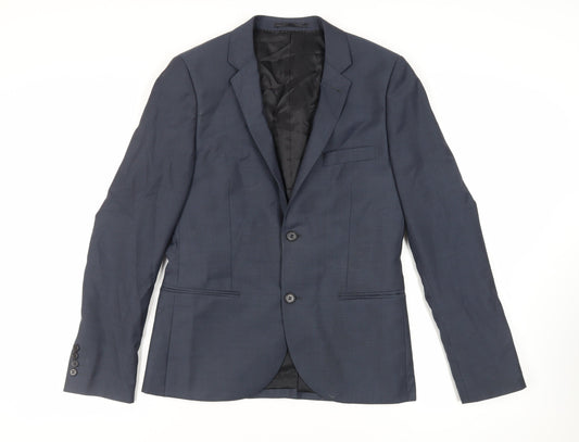 Mens UK Size 38 Topman Regular Blue Suit Jacket
