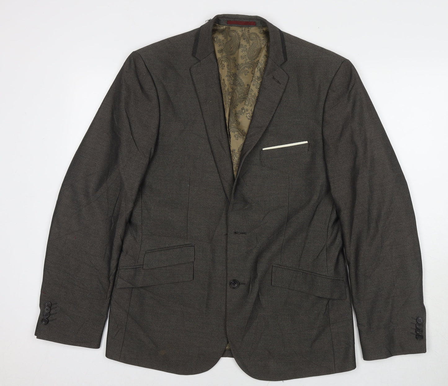 Mens UK Size 40 Burton Regular Grey Suit Jacket