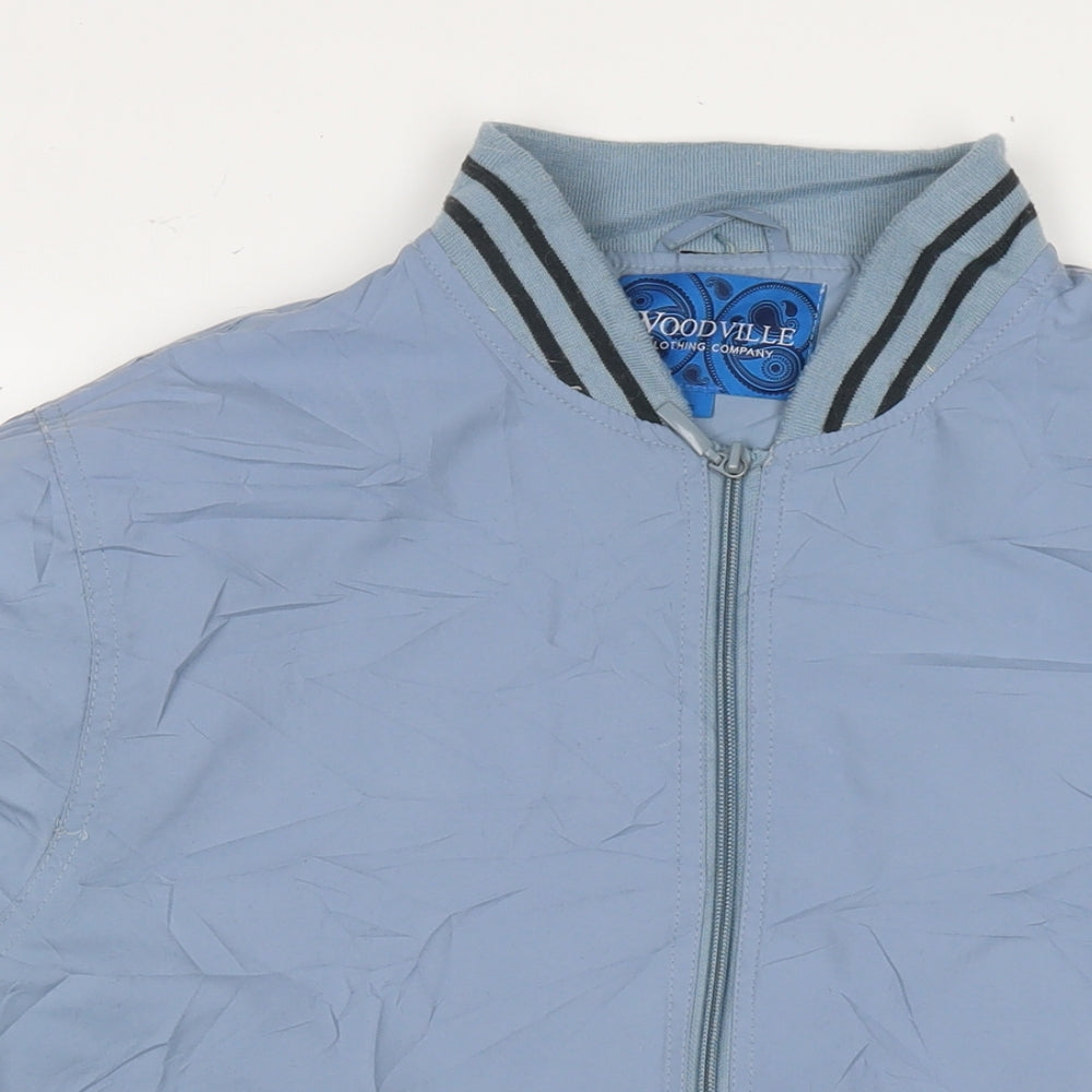 Woodville Mens Blue Bomber Jacket Jacket Size S Zip
