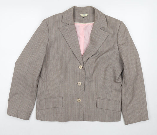 Klass Womens Brown Jacket Blazer Size 16 Button