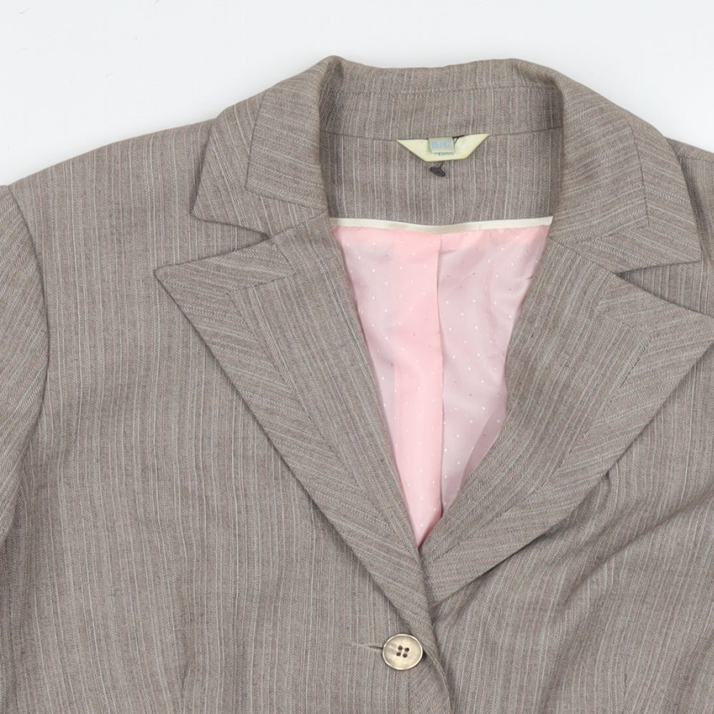 Klass Womens Brown Jacket Blazer Size 16 Button