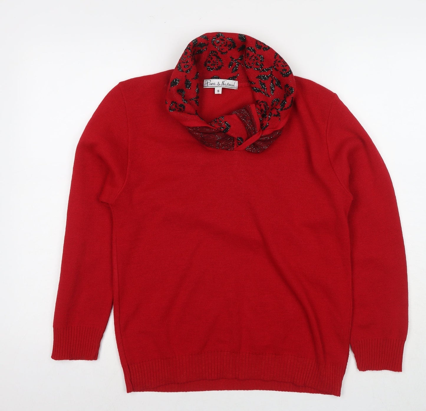 Womens UK Size S Pure & Natural Red Pullover Jumper