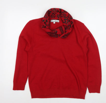 Womens UK Size S Pure & Natural Red Pullover Jumper