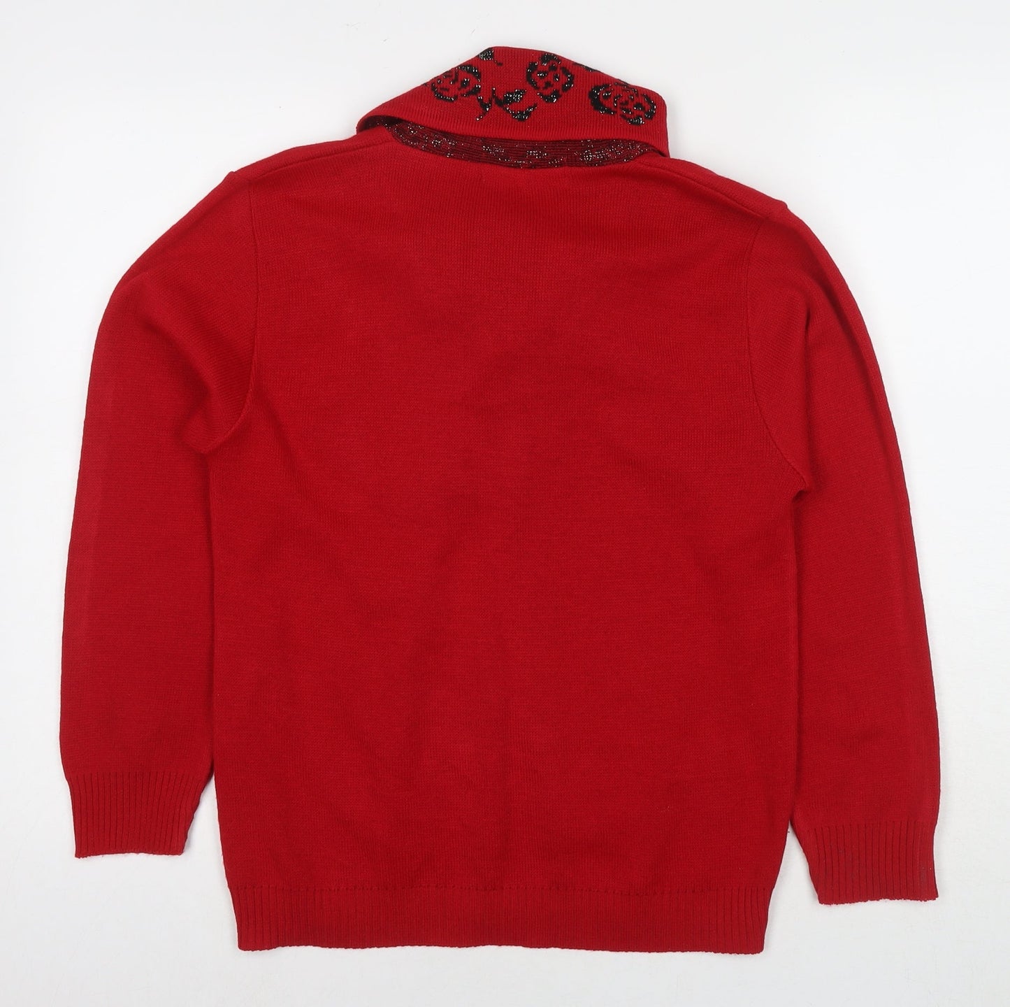 Womens UK Size S Pure & Natural Red Pullover Jumper