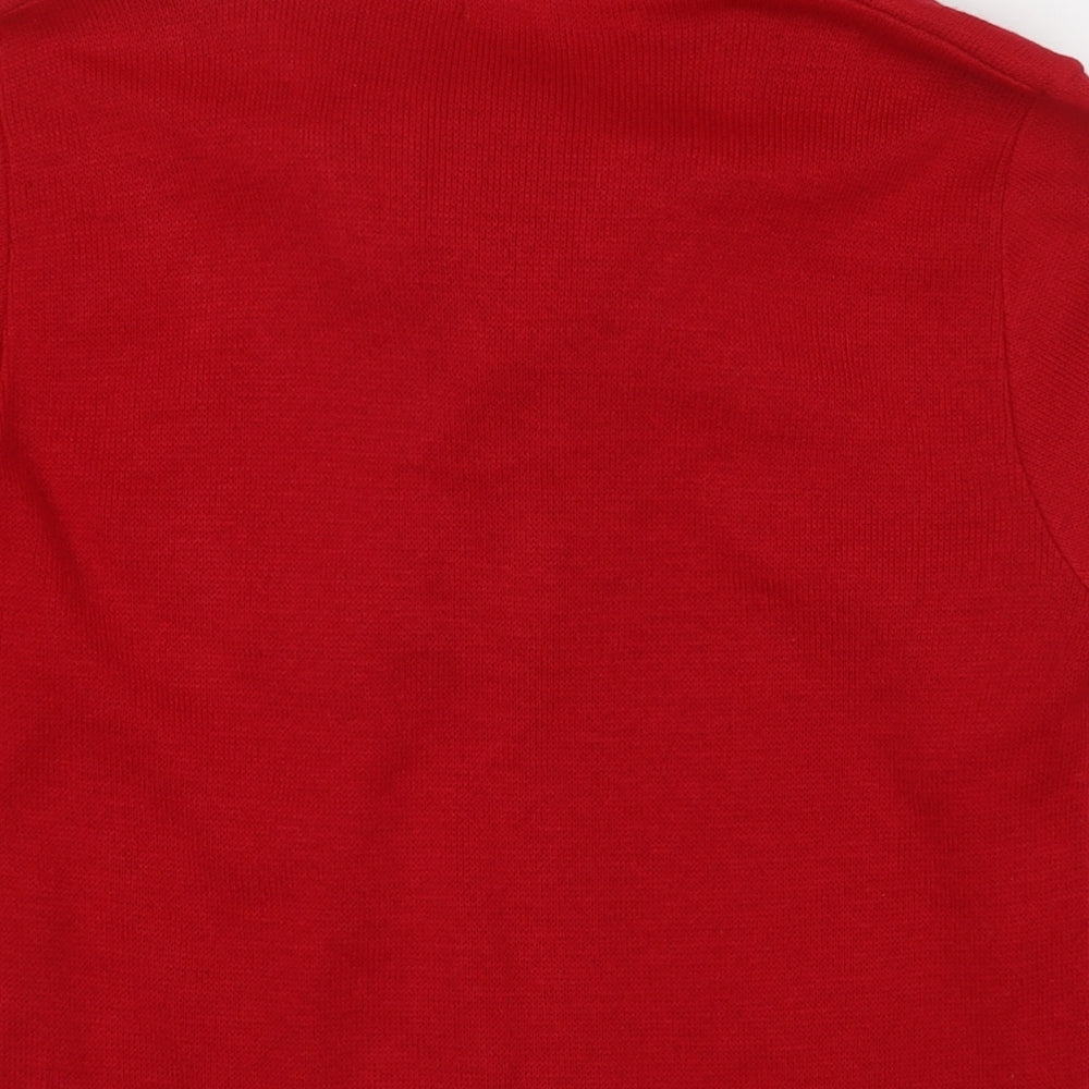Womens UK Size S Pure & Natural Red Pullover Jumper