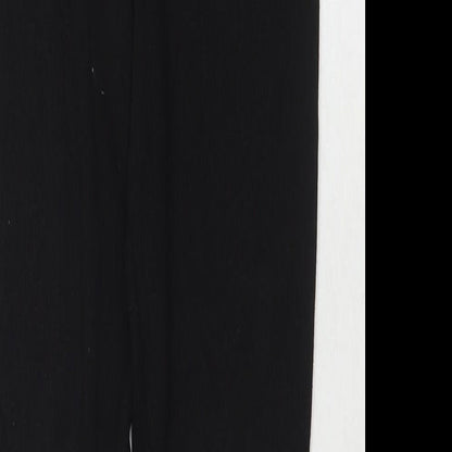 Missguided Womens Black Polyester Trousers Size 8 L30 in Regular - Side Slit(s)