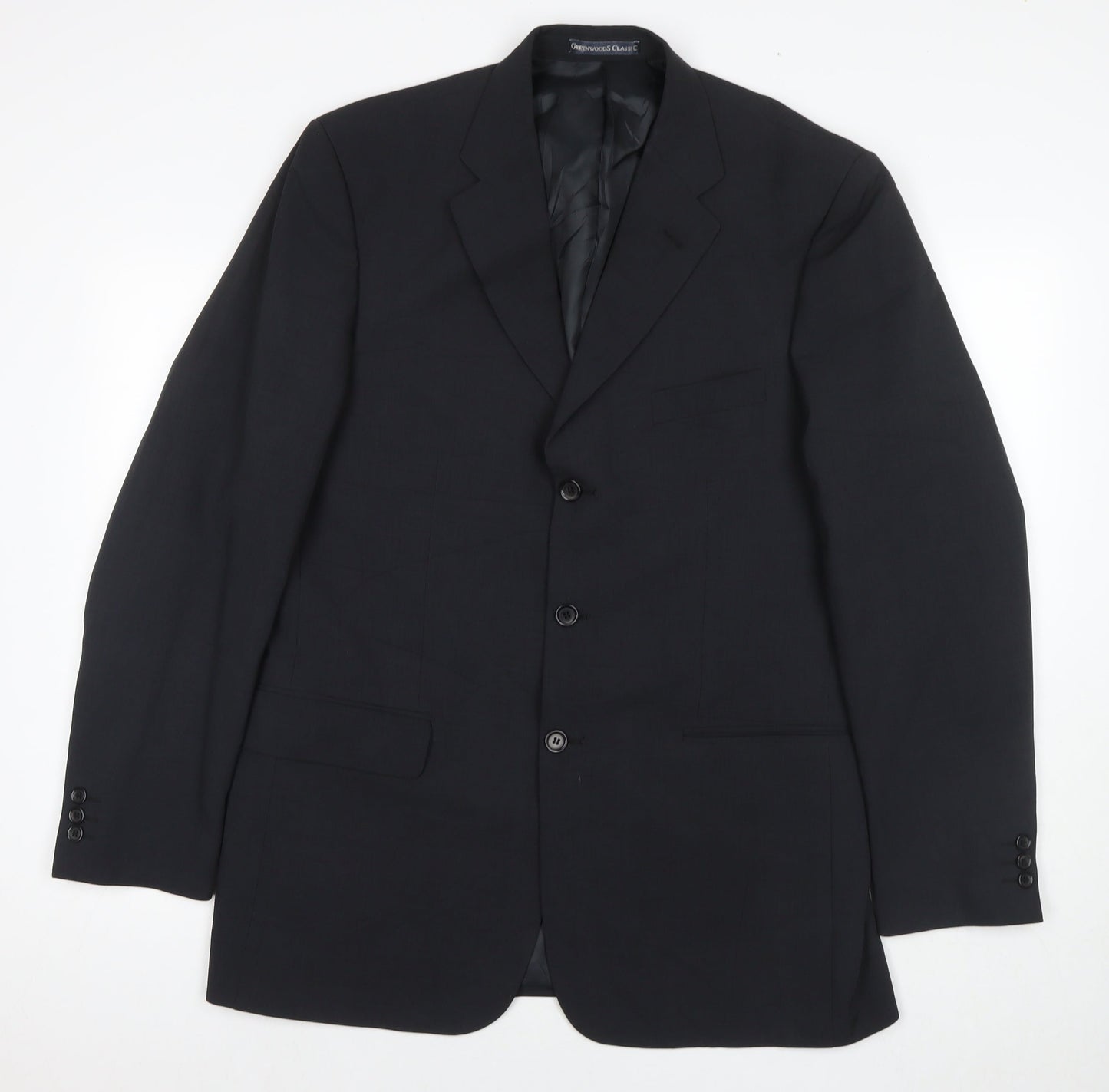 Mens UK Size 42 Greenwoods Regular Black Suit Jacket