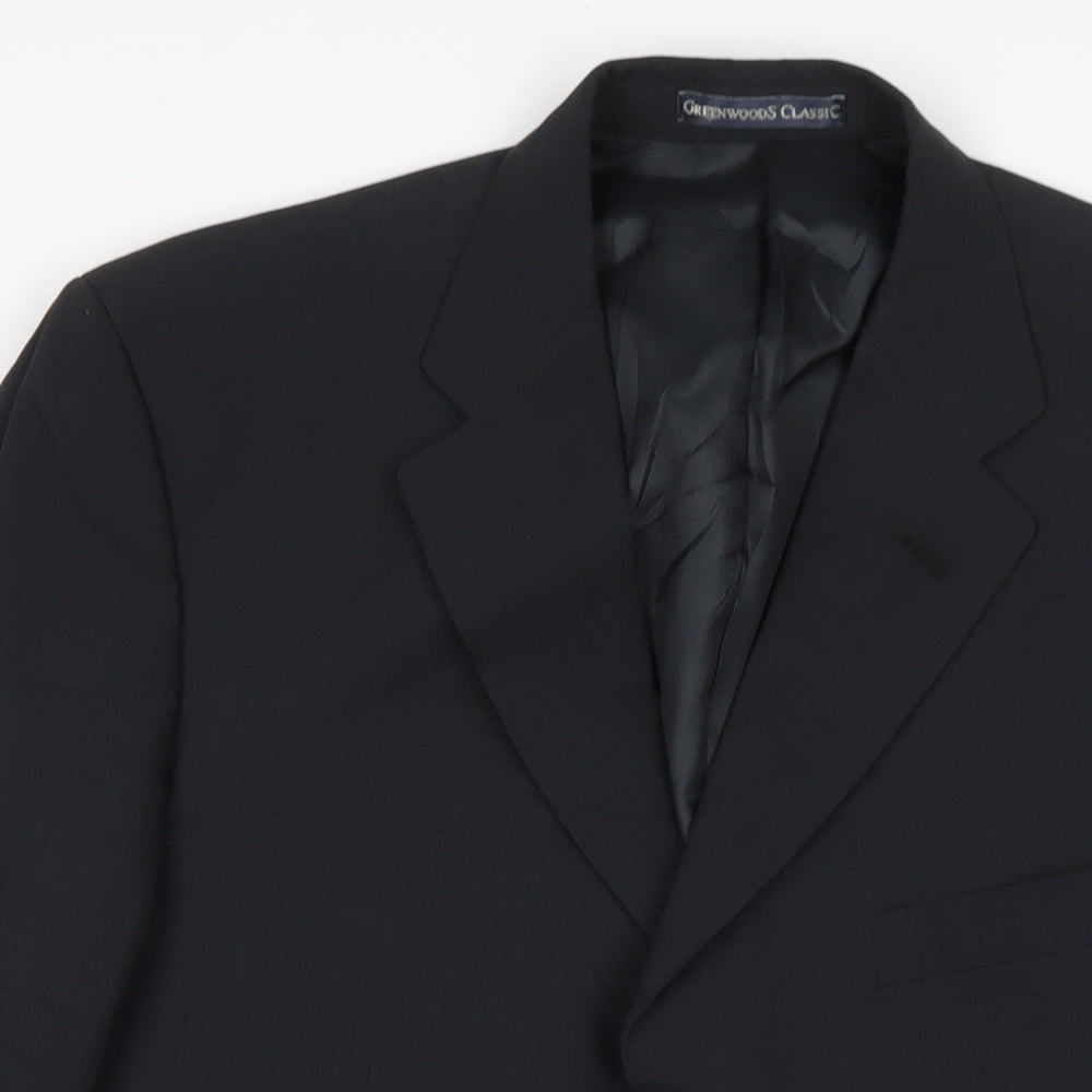 Mens UK Size 42 Greenwoods Regular Black Suit Jacket