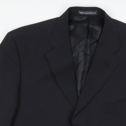 Mens UK Size 42 Greenwoods Regular Black Suit Jacket