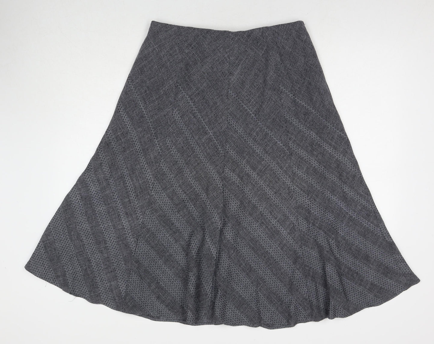 Marks and Spencer Womens Grey Geometric Polyester Maxi Skirt Size 12