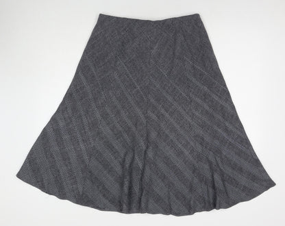 Marks and Spencer Womens Grey Geometric Polyester Maxi Skirt Size 12