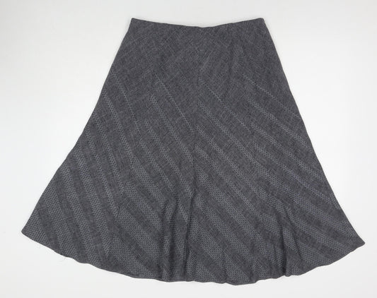 Marks and Spencer Womens Grey Geometric Polyester Maxi Skirt Size 12