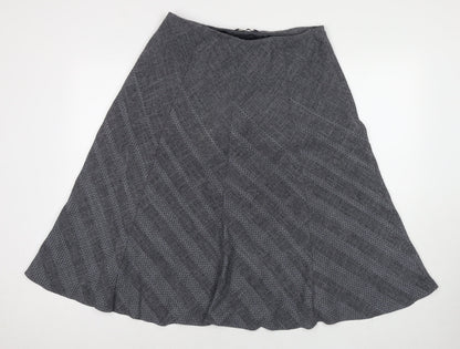 Marks and Spencer Womens Grey Geometric Polyester Maxi Skirt Size 12