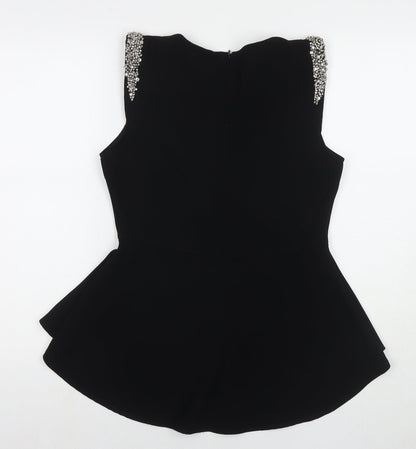 Womens UK Size 12 New Look Black Tunic Blouse