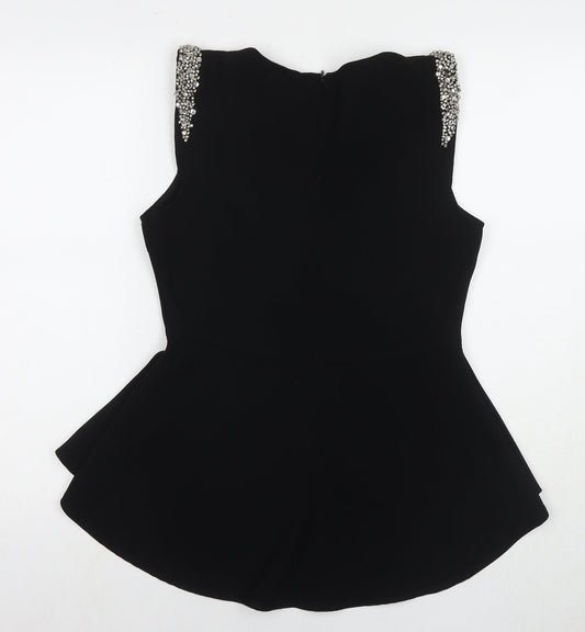 Womens UK Size 12 New Look Black Tunic Blouse