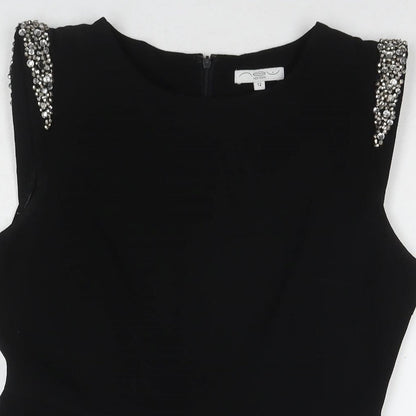 Womens UK Size 12 New Look Black Tunic Blouse