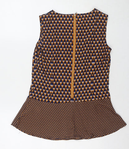 Womens UK Size 10 Max Brown Basic Blouse