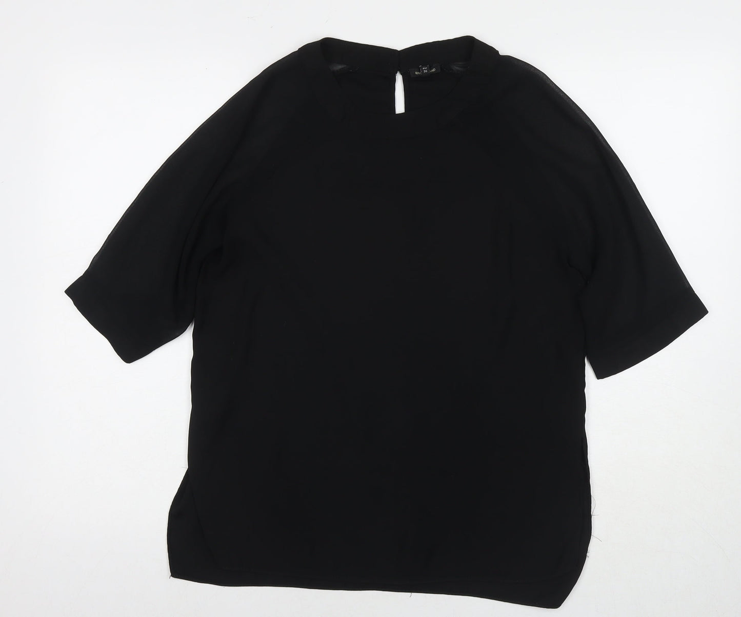 Womens UK Size 10 River Island Black Basic Blouse