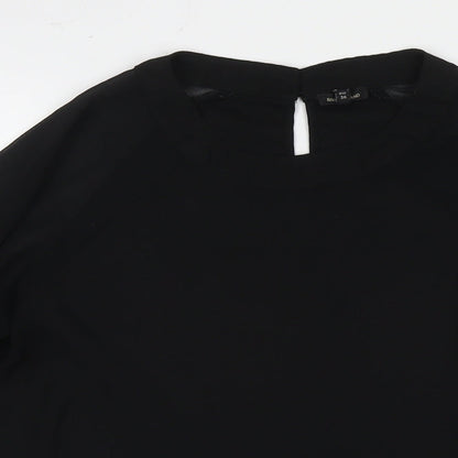 Womens UK Size 10 River Island Black Basic Blouse