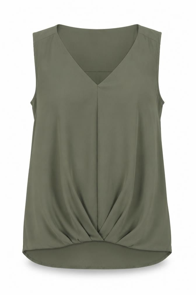 New Look Womens Green Polyester Basic Tank Size 10 Round Neck