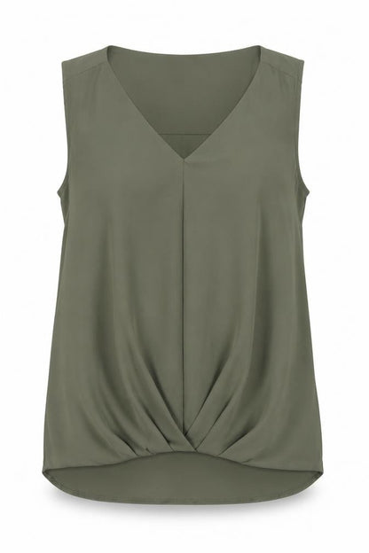 New Look Womens Green Polyester Basic Tank Size 10 Round Neck