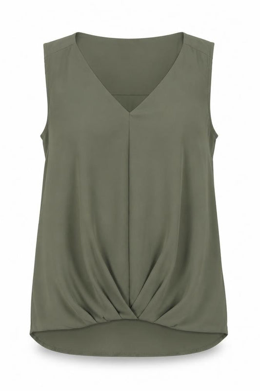 New Look Womens Green Polyester Basic Tank Size 10 Round Neck