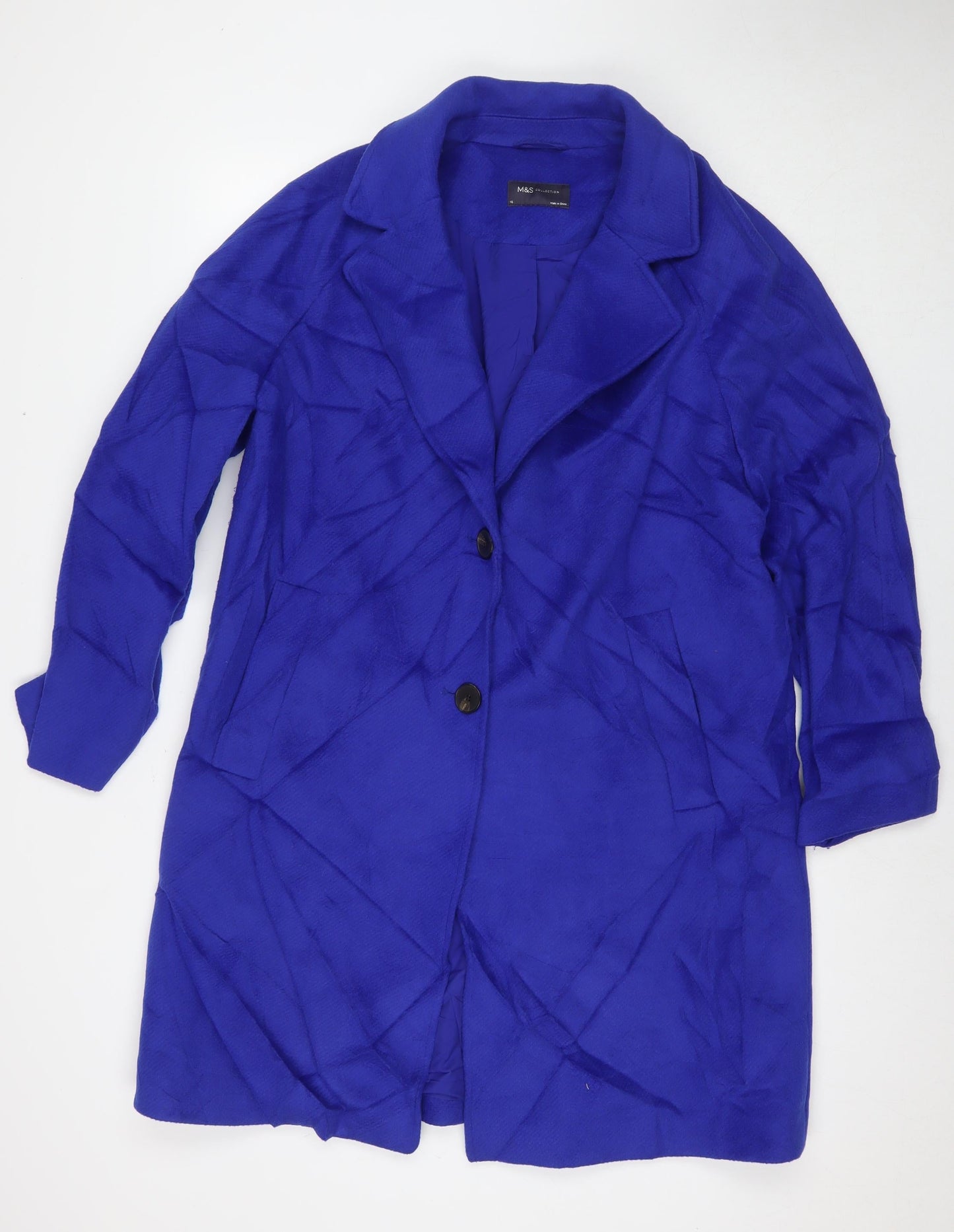 Womens UK Size 12 Marks and Spencer Blue Overcoat