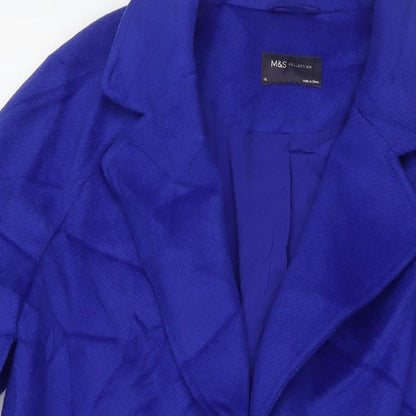 Womens UK Size 12 Marks and Spencer Blue Overcoat