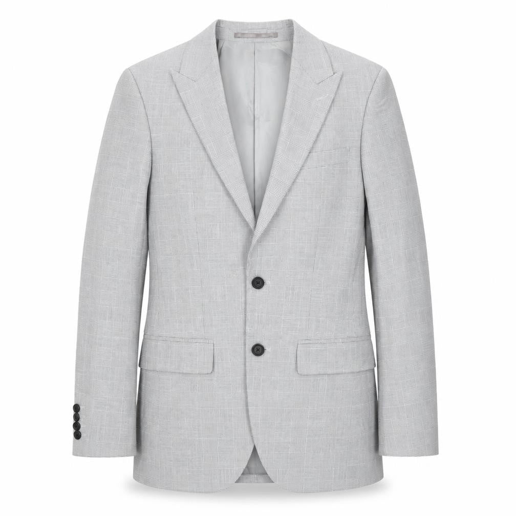 Marks & Spencer Mens Grey Check Polyester Jacket Suit Jacket Size 34 Regular