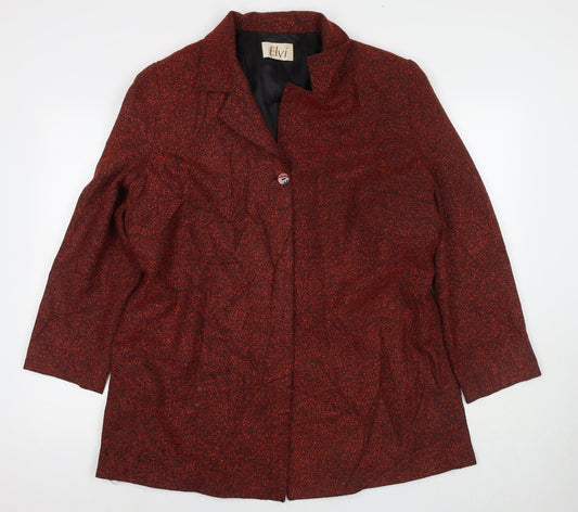 ELVI Womens Red Overcoat Jacket Size 18 Button
