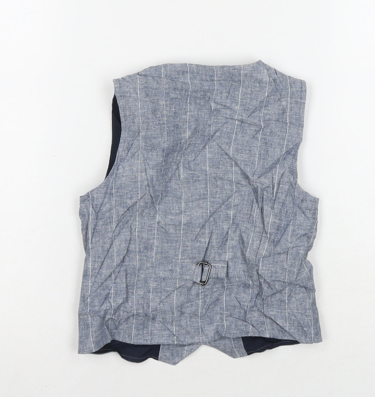 Back view of Next boys’ grey jacket waistcoat, size 4-5, years button