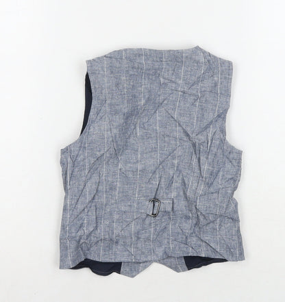 Back view of Next boys’ grey jacket waistcoat, size 4-5, years button